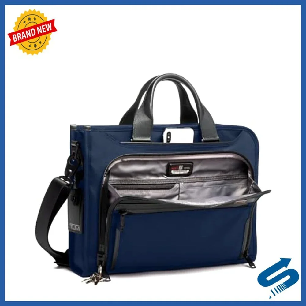 Slim Professional Portfolio Briefcase with Padded Tablet Pocket